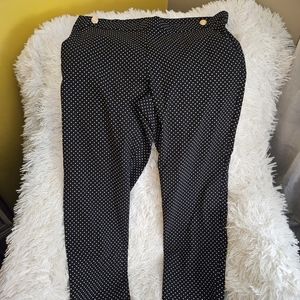 Black cropped polkadot pants